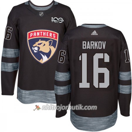 Män Ishockey Florida Panthers Tröja Aleksander Barkov 16 1917-2017 100th Anniversary Adidas Svart Authentic